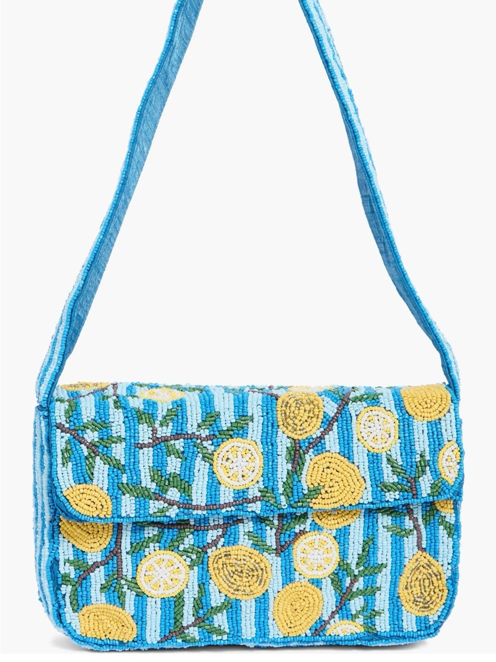 Collection XIIX Blue Beaded Lemon Shoulder Bag